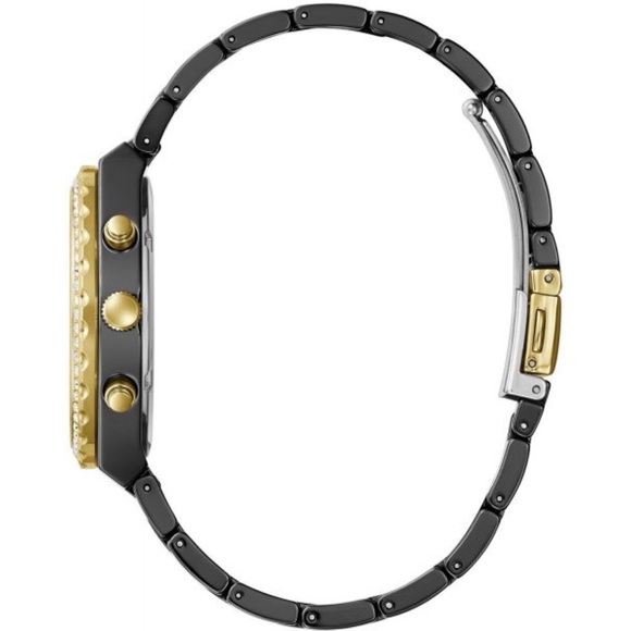New GUESS Gold-Tone and Black Ceramic Multifunction Watch main image 4